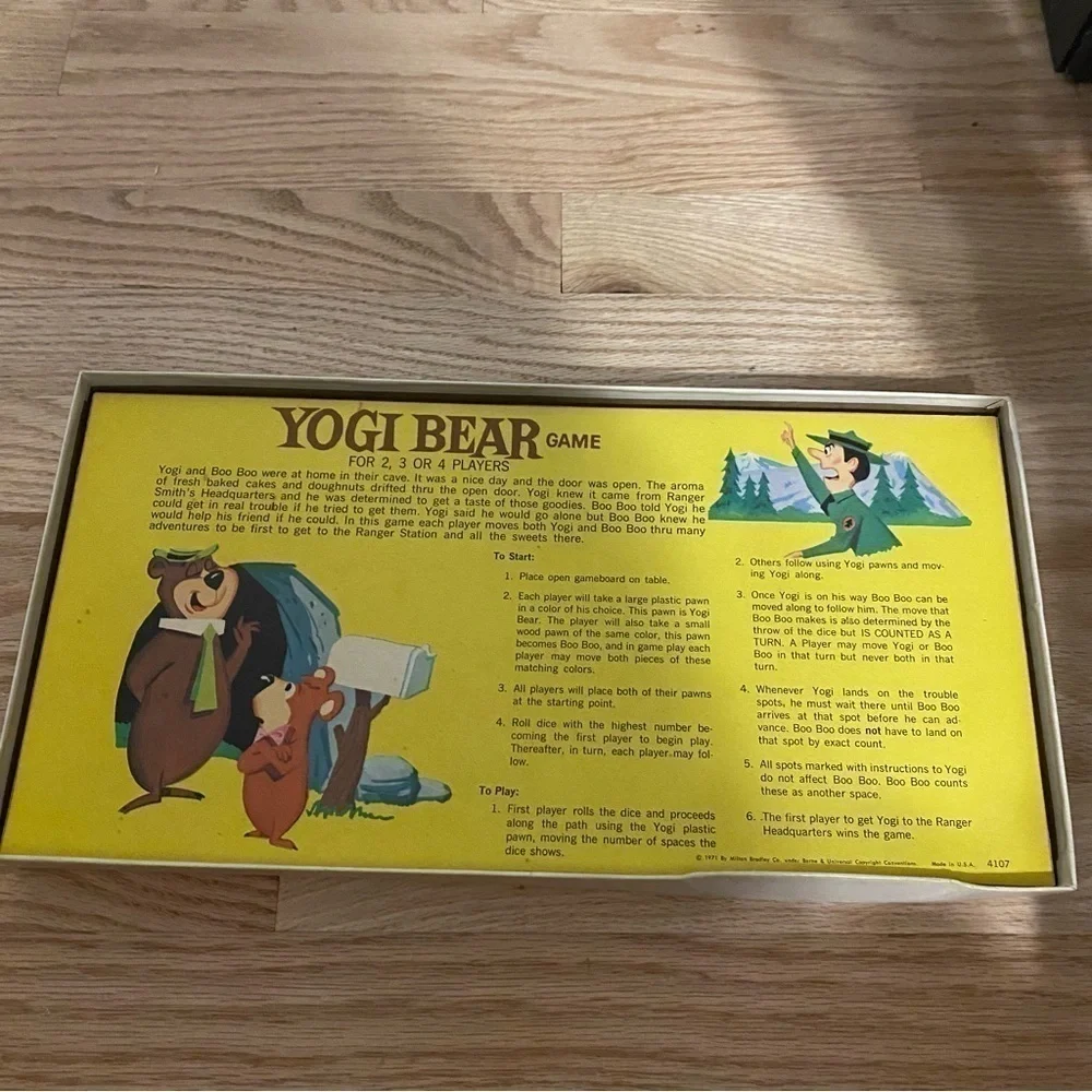 Vintage Yogi Bear Board Game Milton Bradley 1971